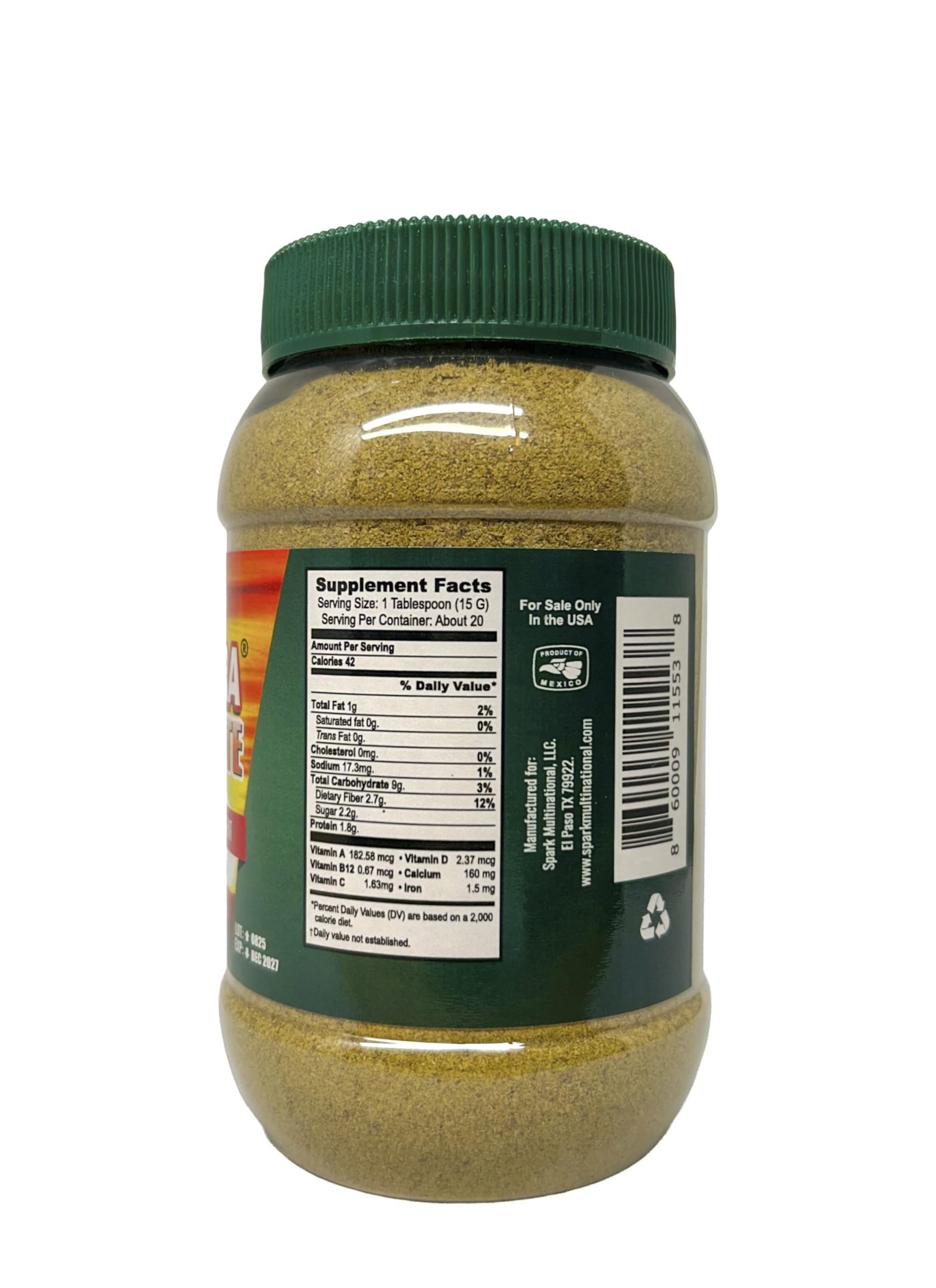 Nutritional label and ingredients detail of SIMIFIBRA FORTE MX