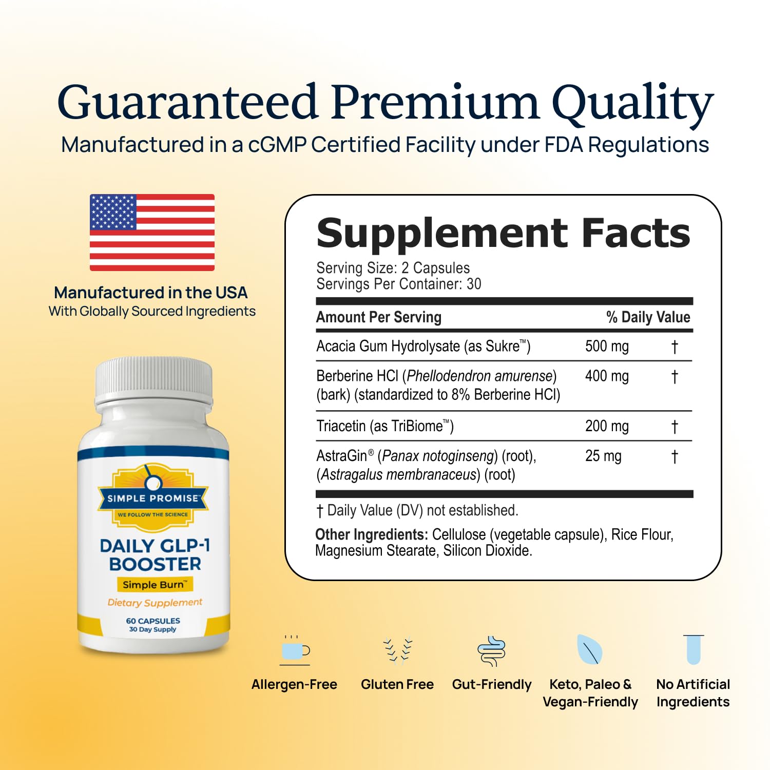 Bottle of Simple Burn GLP-1 Booster weight management supplement