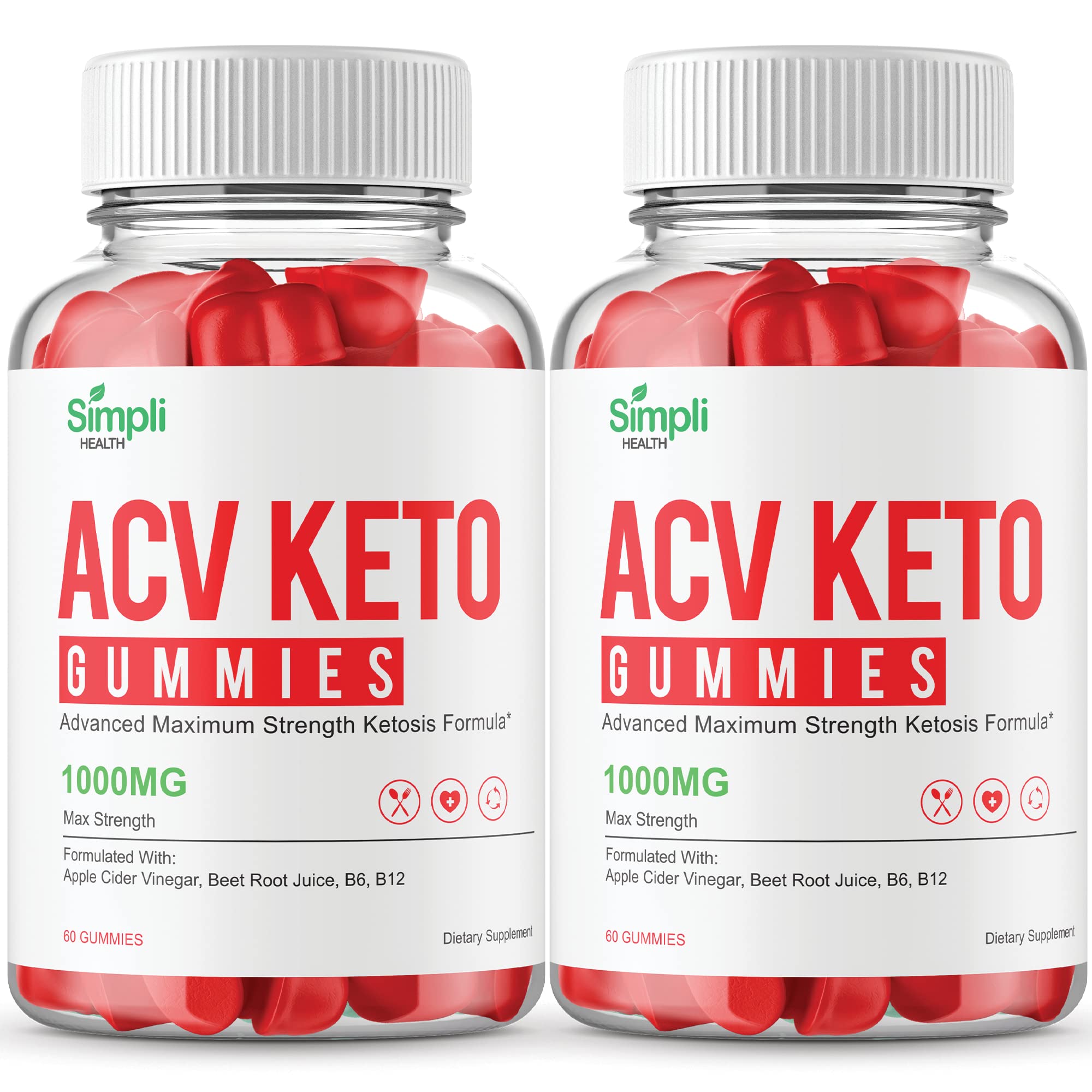 Front label of Simpli Health ACV Keto Gummies bottle