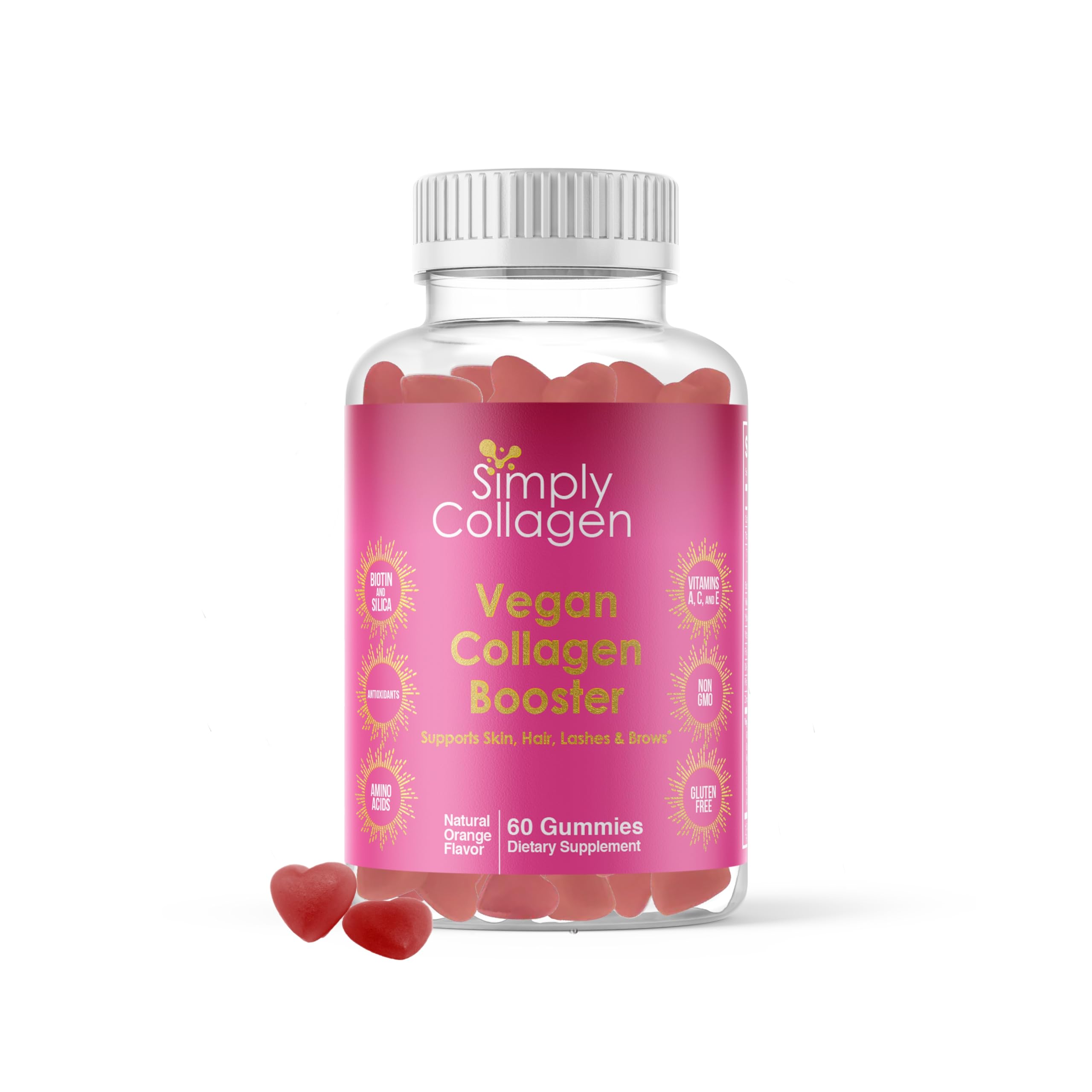 Front label of Simply Collagen Vegan Collagen Booster Gummies for Women and Men
