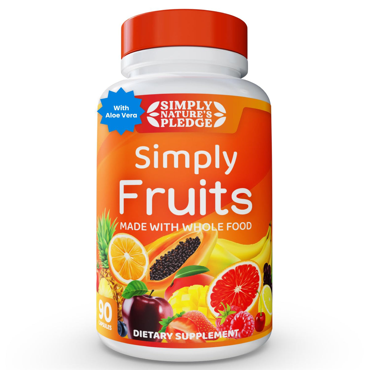 Bottle of Simply Nature's Pledge 90 Fruit Capsules