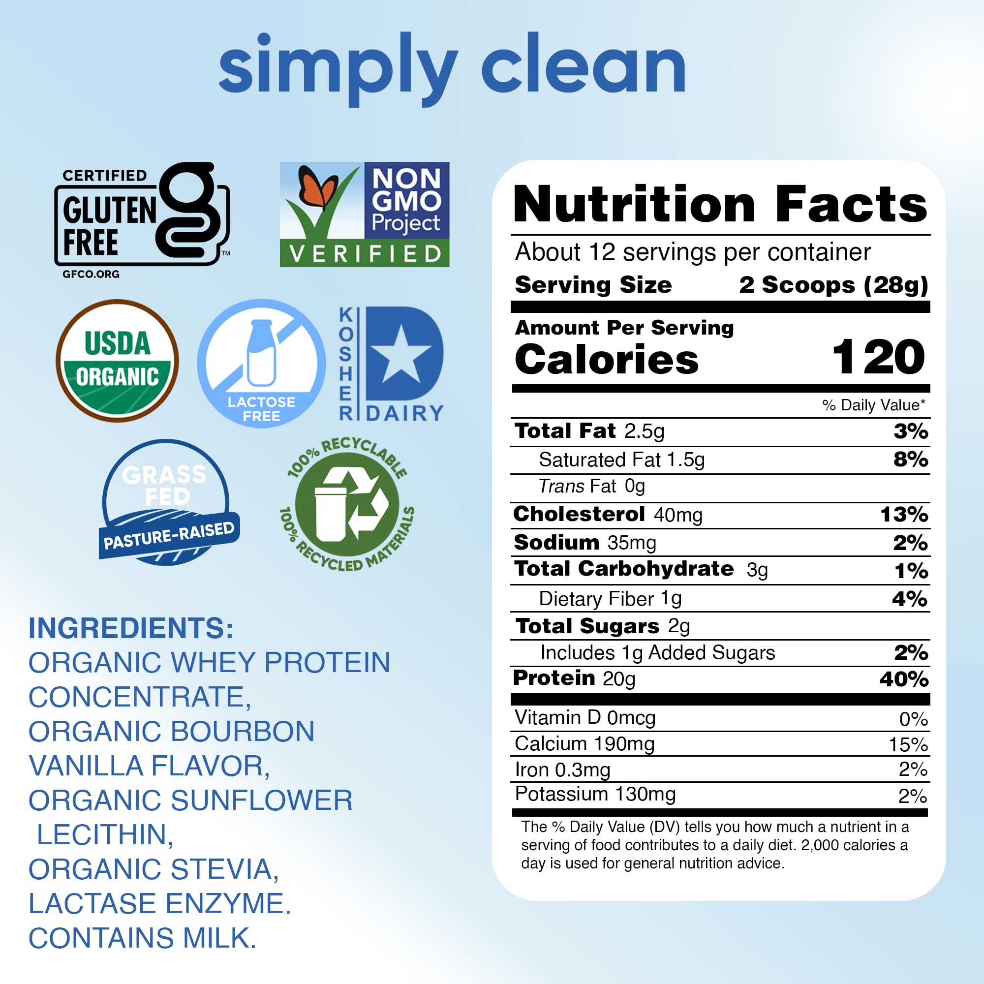 Simply tera's lactose-free whey powder vanilla pour demonstrates quick-mixing shakes