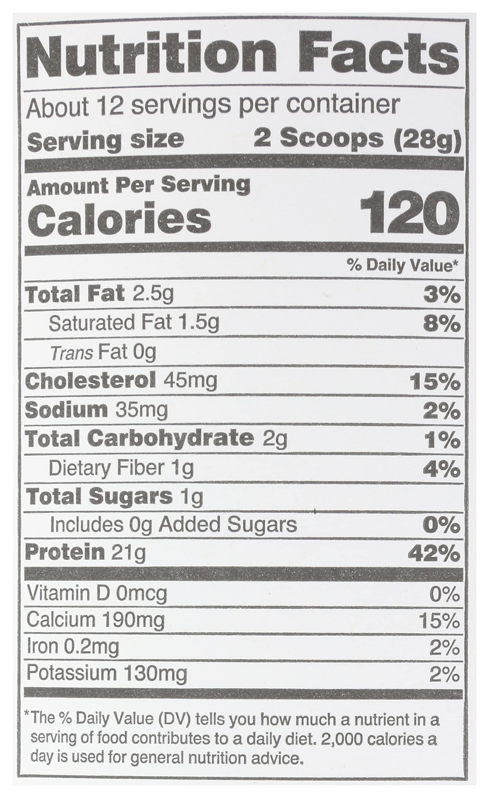 Organic whey protein powder scoop over tub