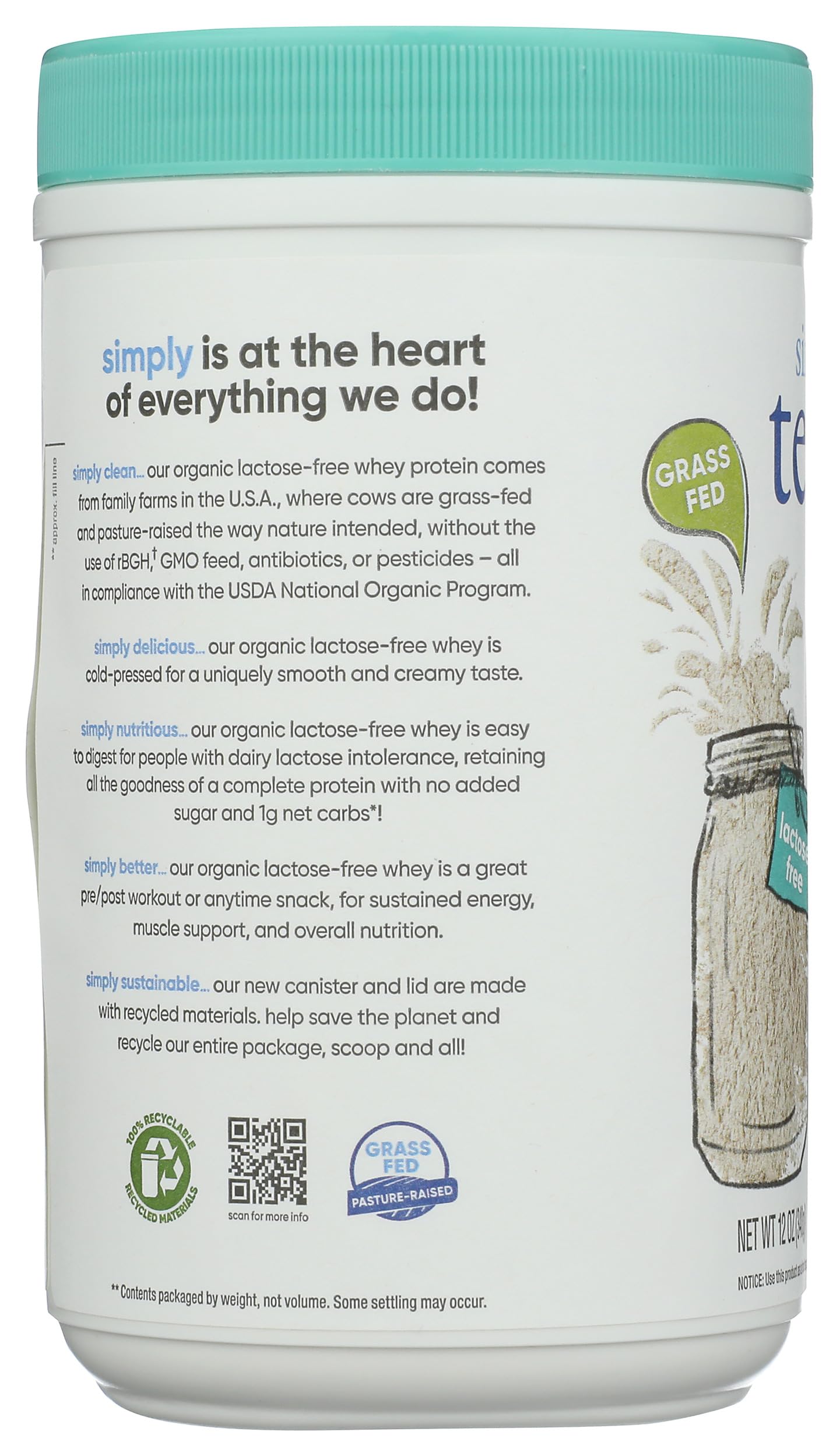 Measuring scoop with whey protein powder