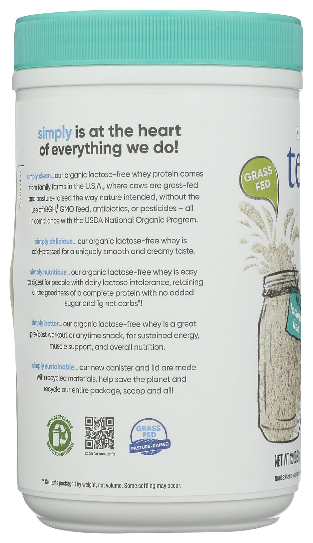 Measuring scoop with whey protein powder