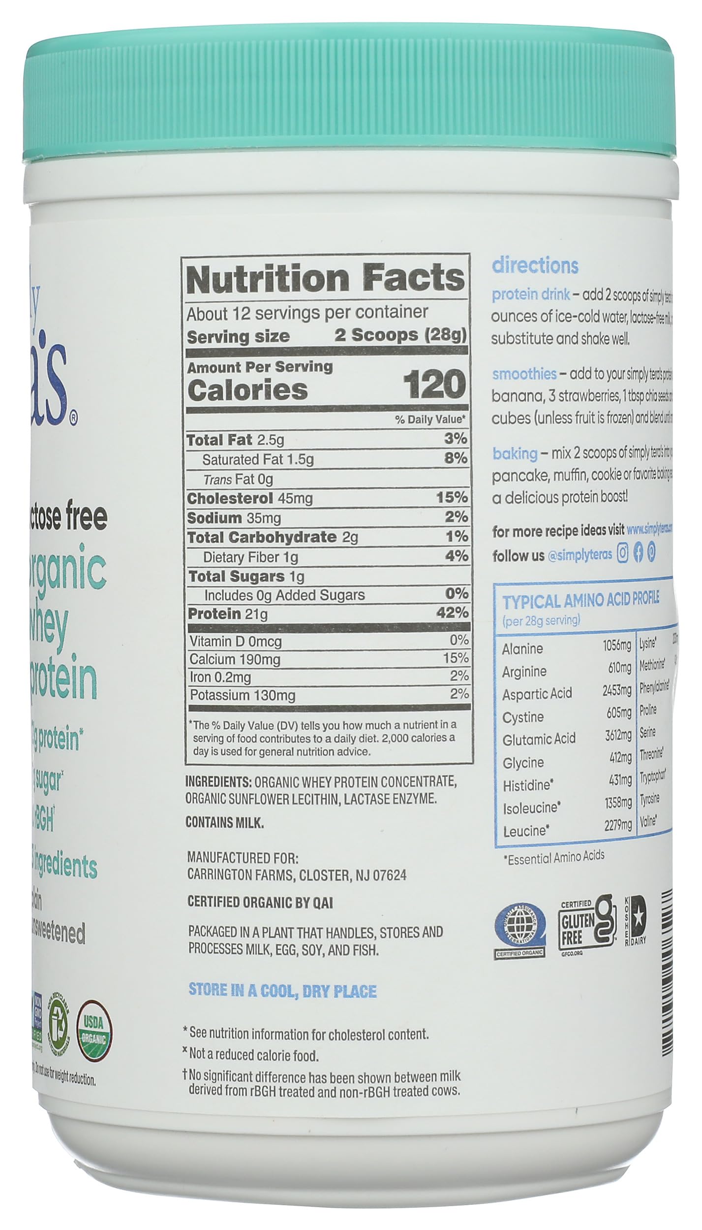 Nutrition facts panel close-up