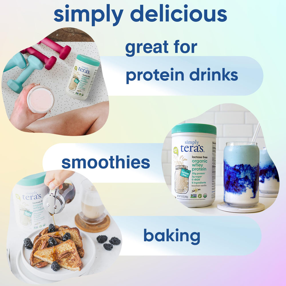 Simply tera's whey powder smoothie bowl scene suggests versatile breakfasts
