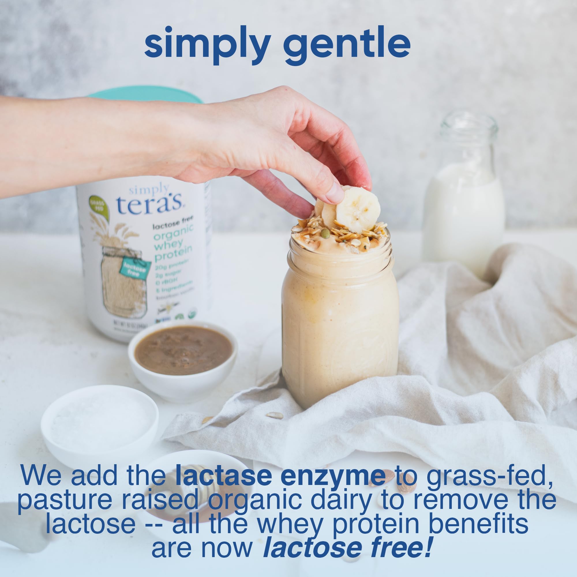 Simply Tera's 12oz whey packaging photo ready for daily use.