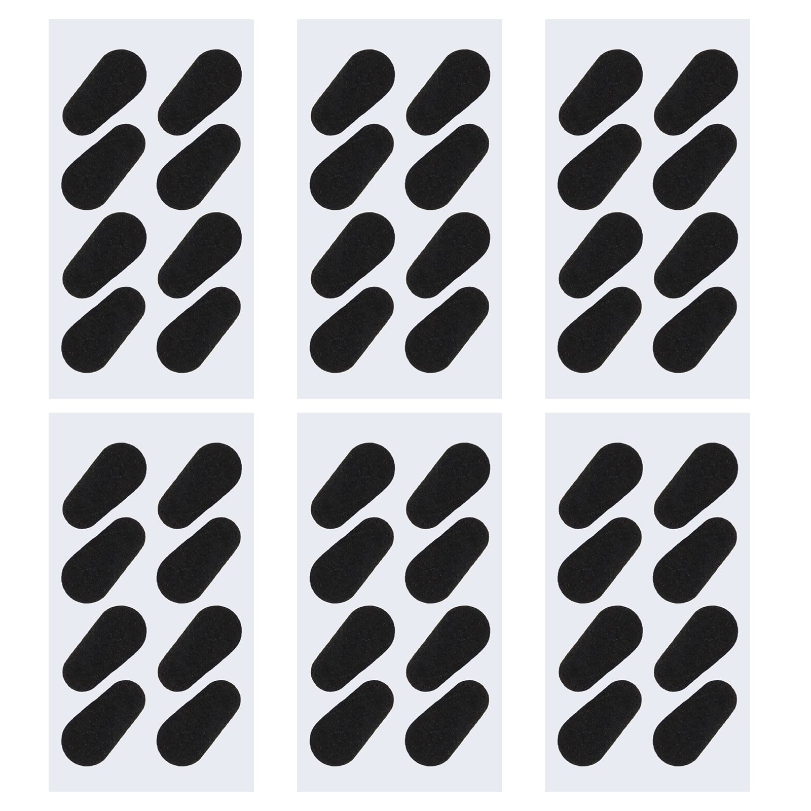 Pack of 100 black soft sponge nose pads for glasses, 16x8 mm, 1 mm thick