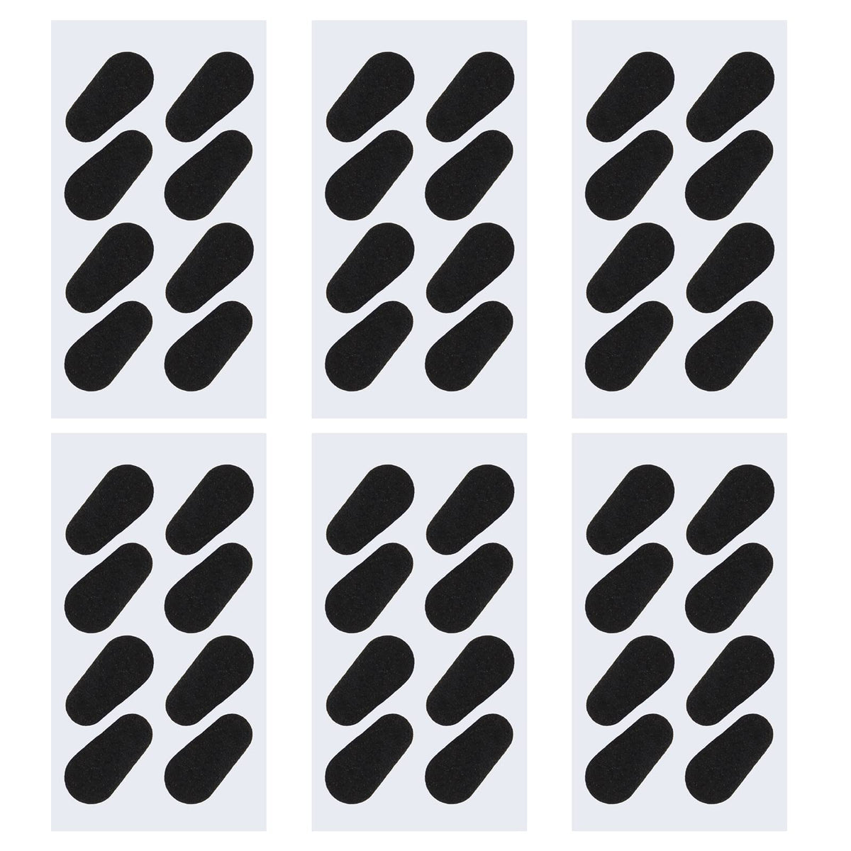 Pack of 100 black soft sponge nose pads for glasses, 16x8 mm, 1 mm thick