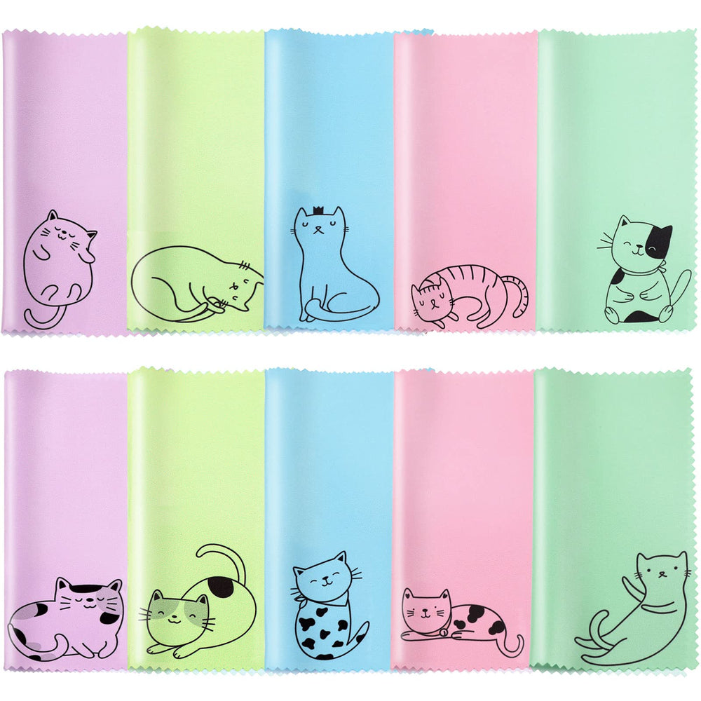 Kitty cat pattern microfiber cleaning cloths set of 20