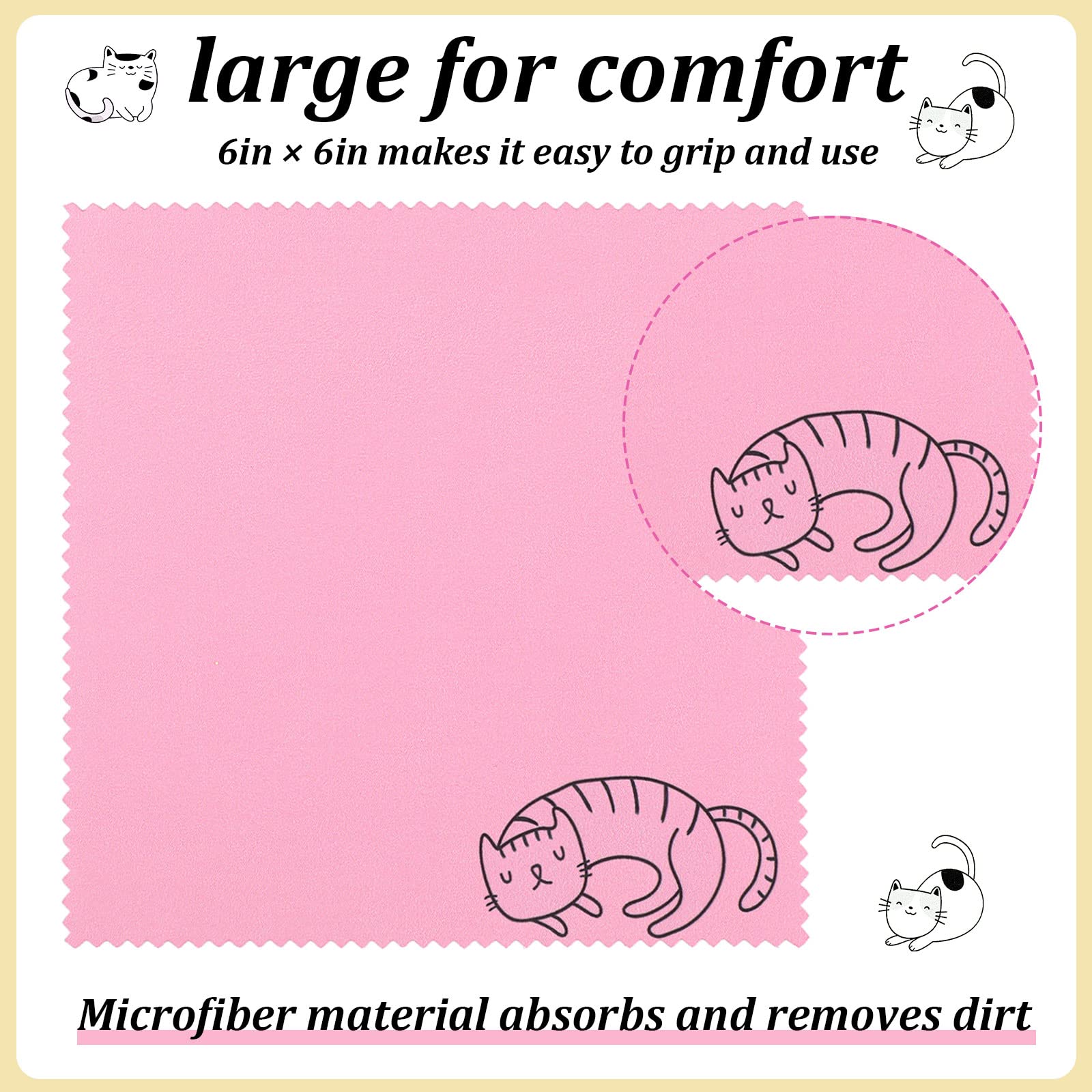 Soft microfiber cloths for screens and lenses - cat patterns