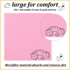 Soft microfiber cloths for screens and lenses - cat patterns