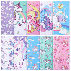 Cute unicorn-pattern microfiber cleaning cloths in pastel colors for glasses