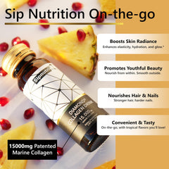 Sipnutri Diamond Liquid Collagen Drink bottle label close-up