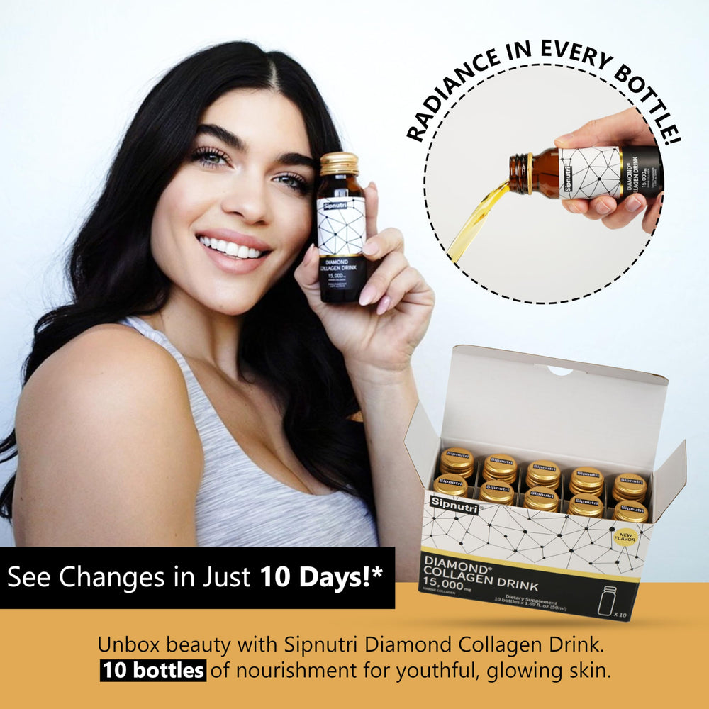 Pack of 10 bottles of Sipnutri Diamond Liquid Collagen