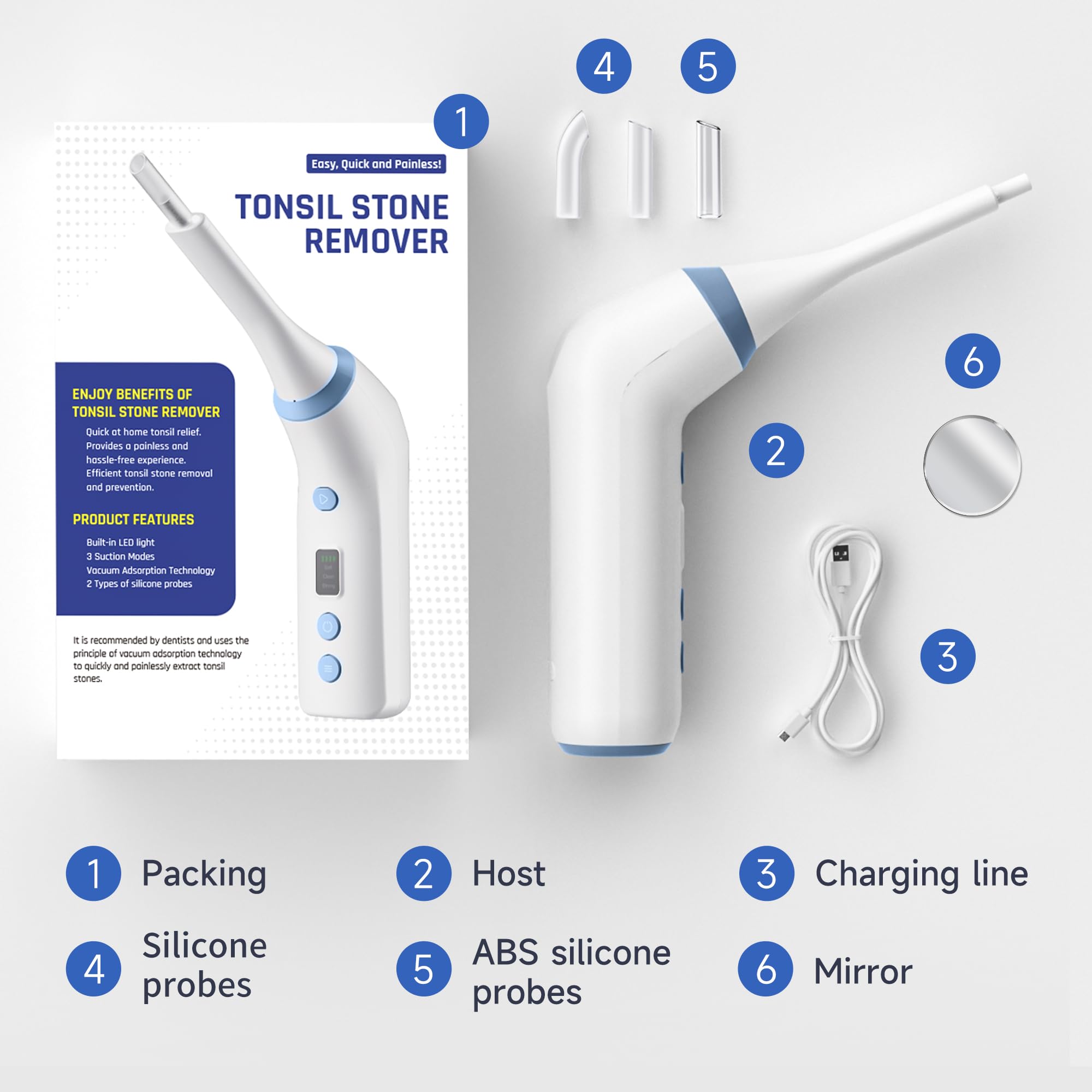 Includes four silicone probes for safe use