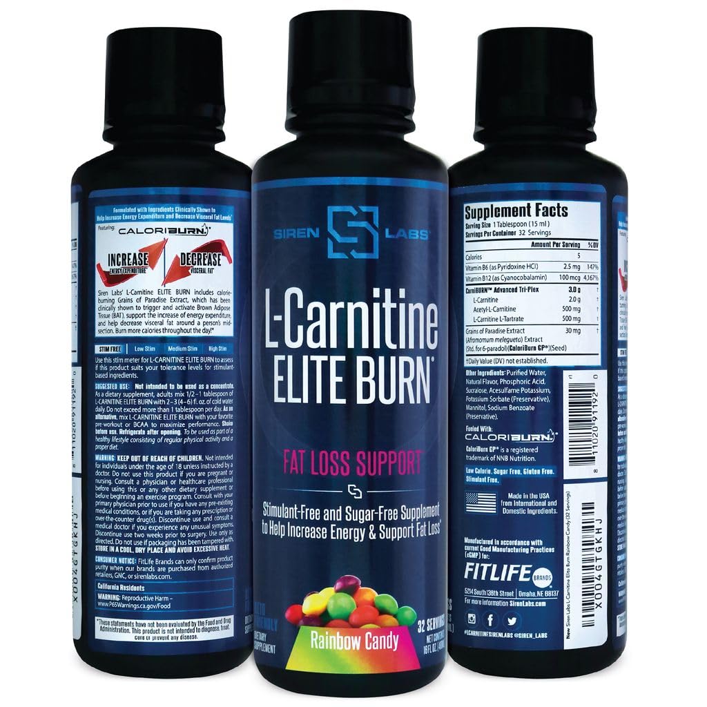 SIRENLABS L-Carnitine Elite Burn packaging showcase convenient daily use.