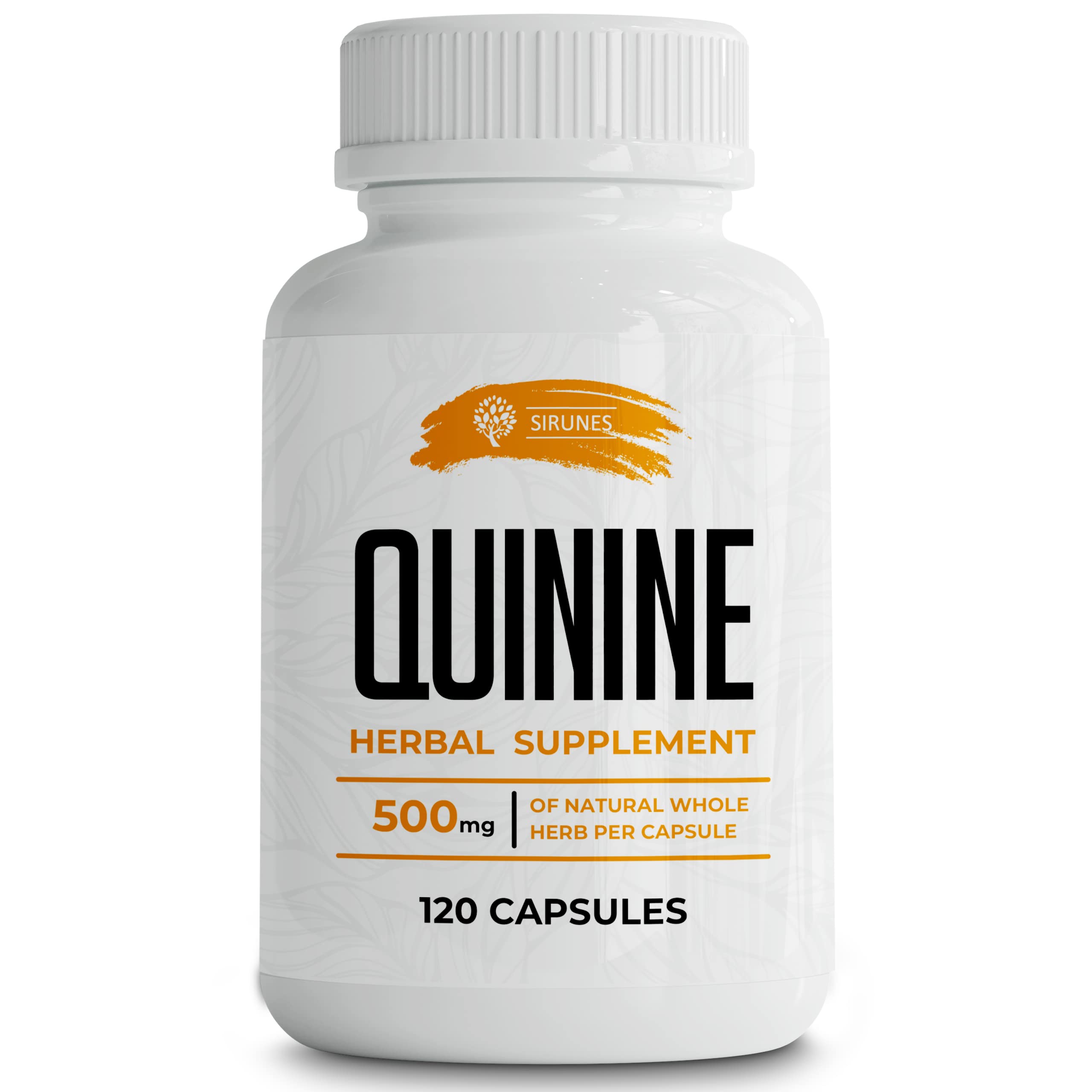 SIRUNES Quinine capsules bottle for leg cramps relief