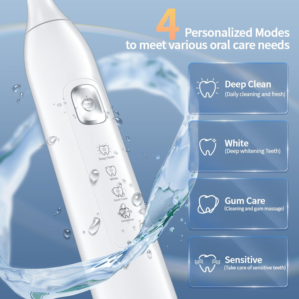 Six replacement brush heads with W-shaped design