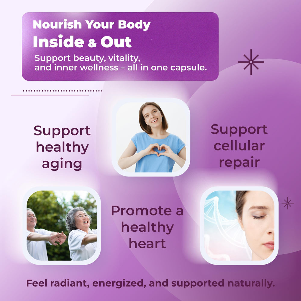 Illustration of the 6-in-1 premium ingredients in the Resveratrol blend