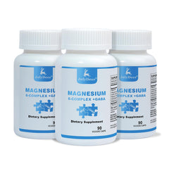 Front view of 3-bottle Sixfold Magnesium Complex package