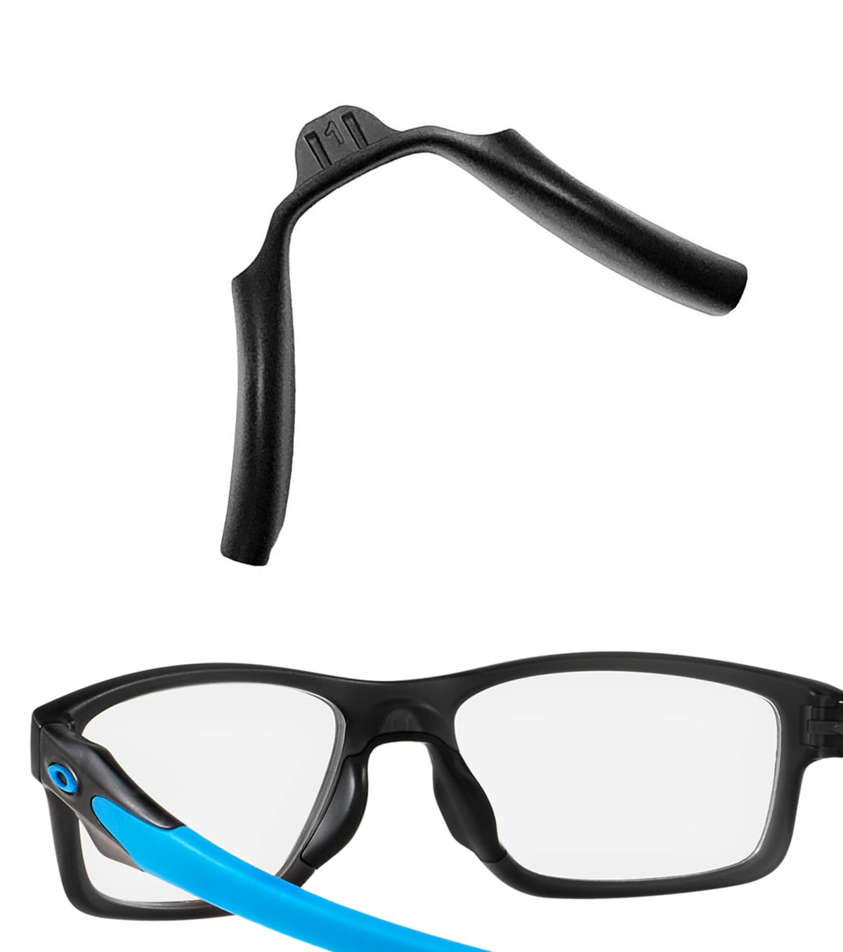 Close-up of Size #1 replacement silicone nose pads for Oakley frames OX8089–OX8141