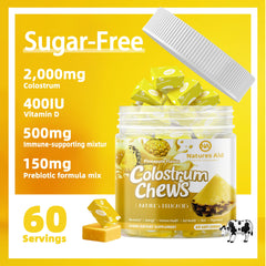 Colostrum chews promoting skin and hair beauty