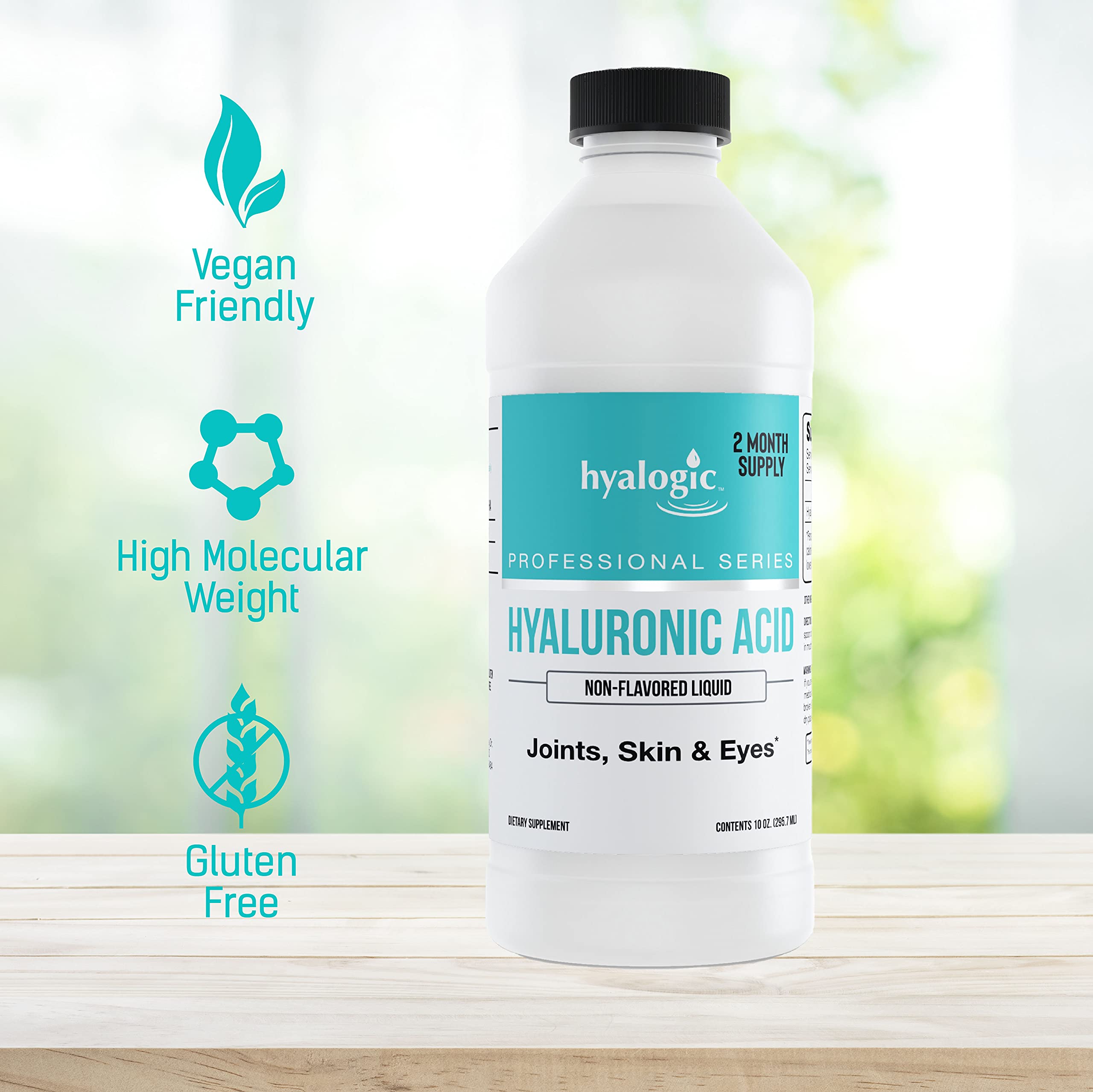 Illustration of skin, hair and eyes benefiting from hyaluronic acid