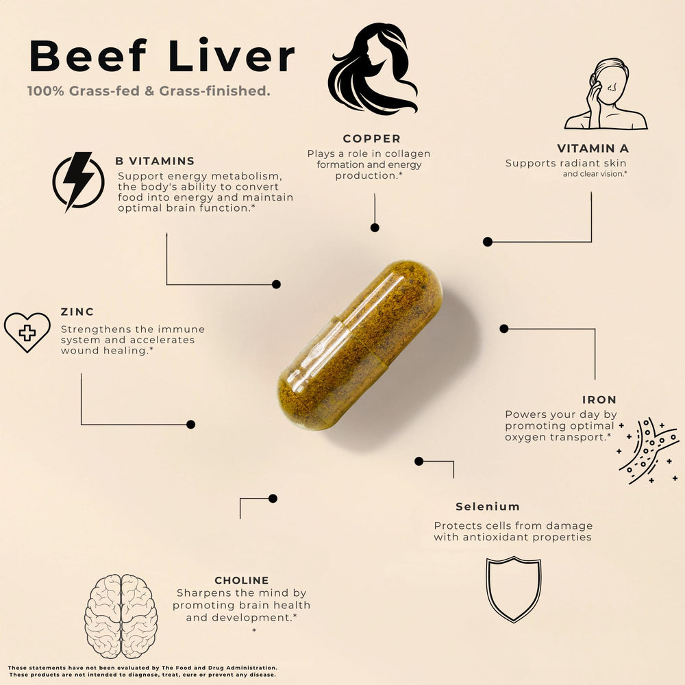 Beef liver capsules for skin, hair, and nails health