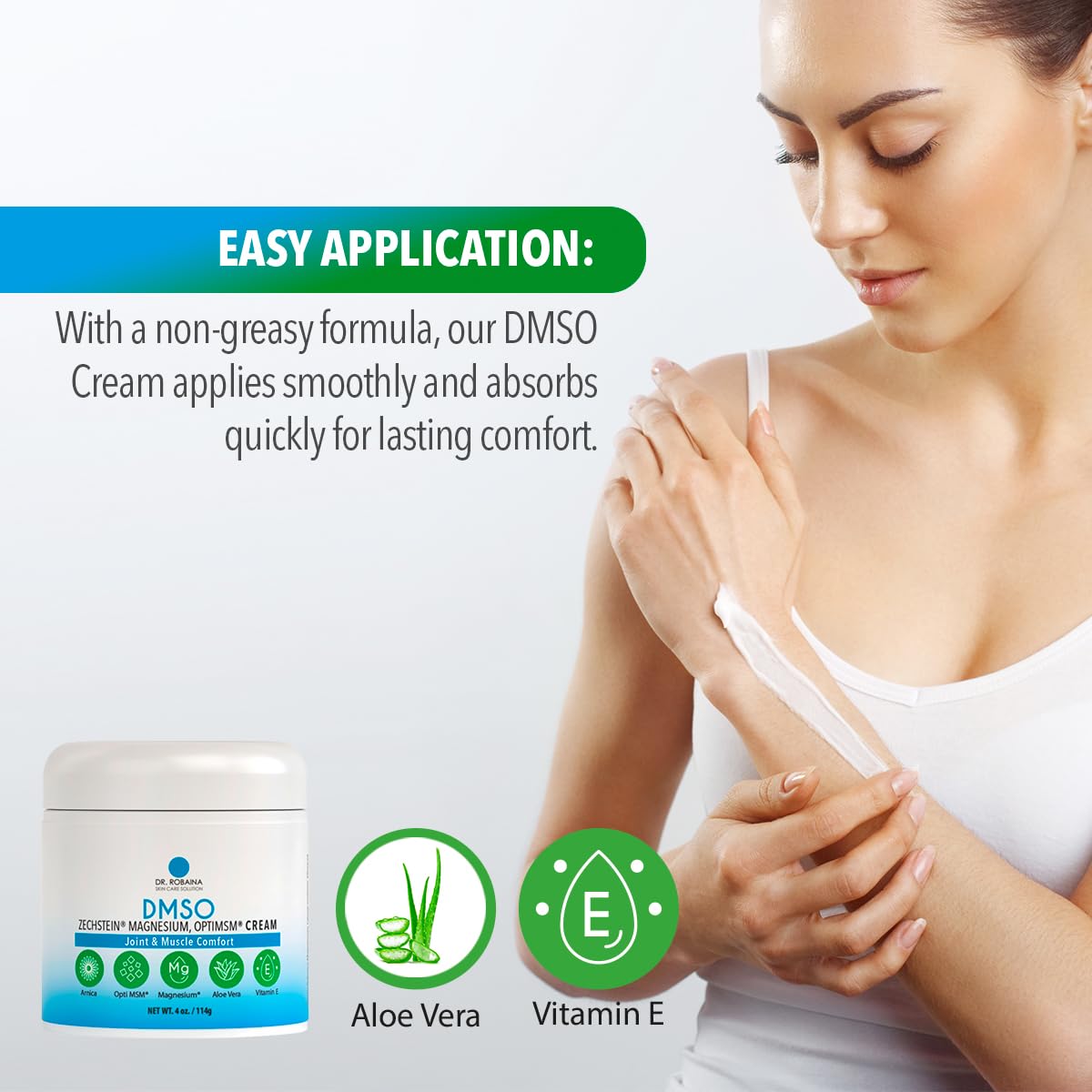 Close-up of DMSO cream for skin relief