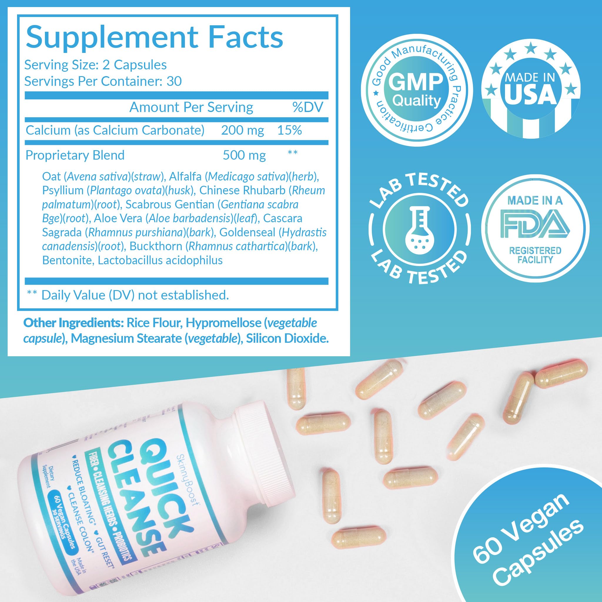 Concept image showing natural detox ingredients and plant-based blend