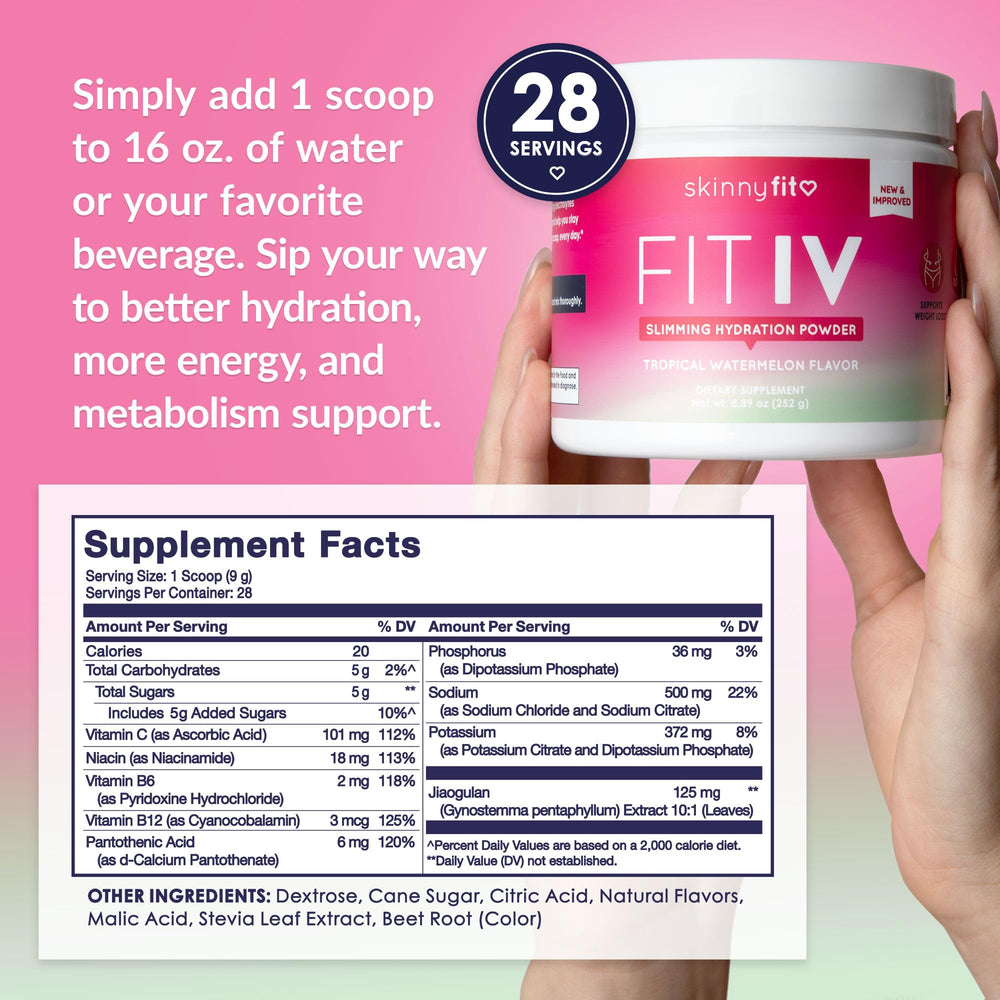 SkinnyFit Fit IV bottle pour captures quick electrolyte refreshment