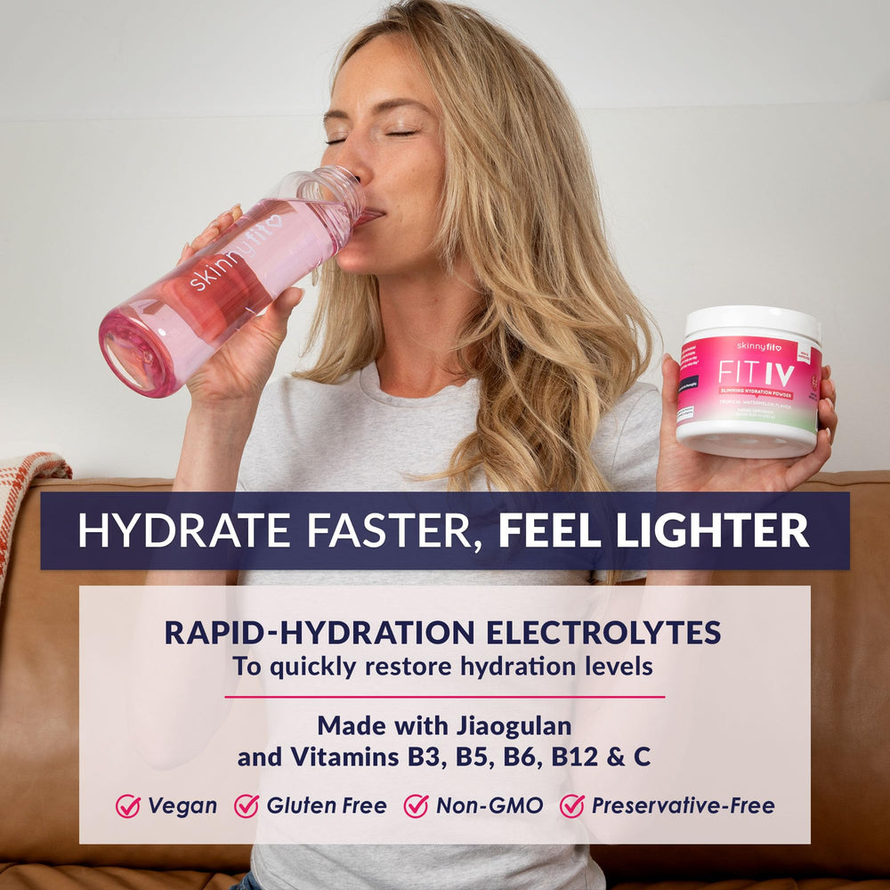 SkinnyFit Fit IV scoop in bottle for easy 16 oz hydration