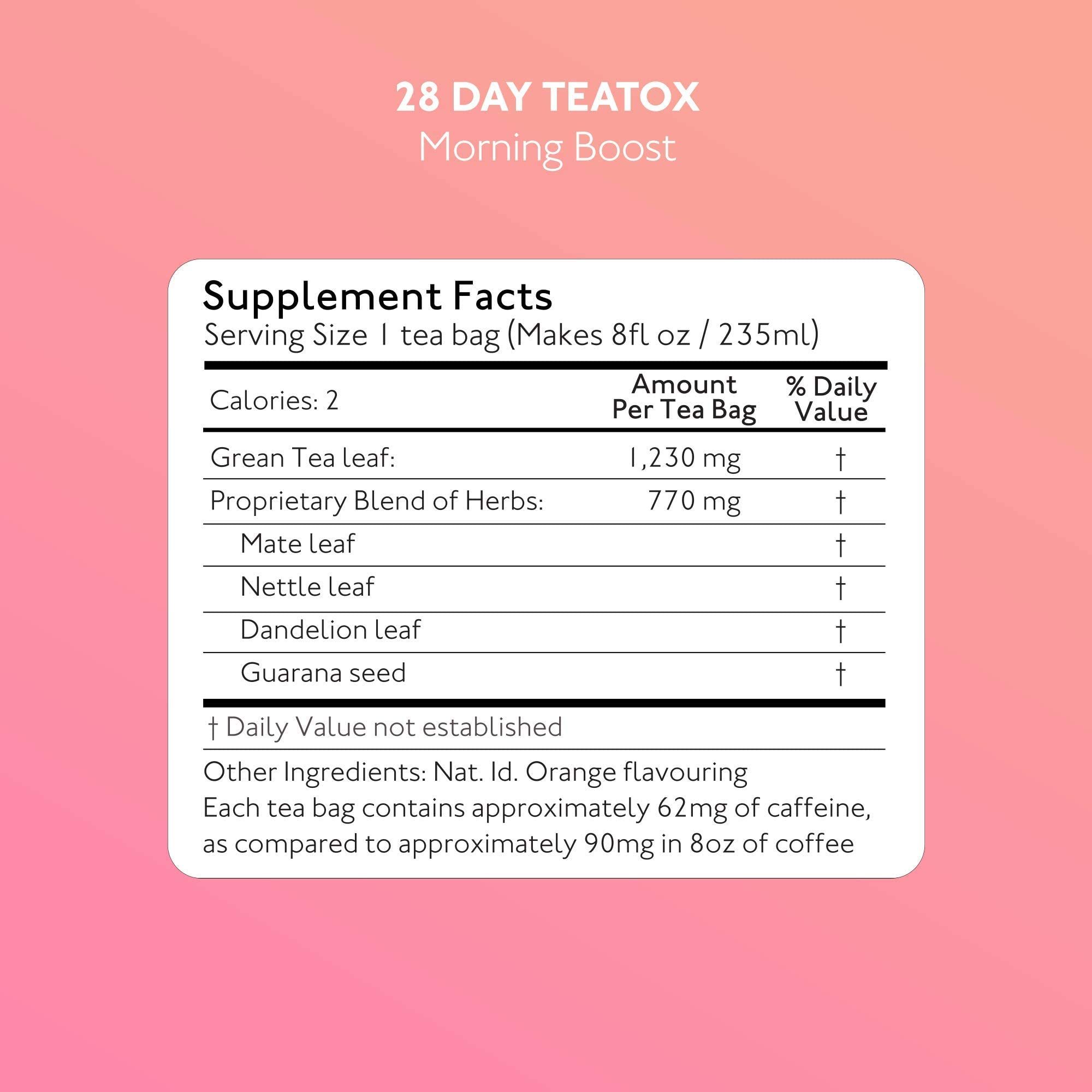 Close-up of Morning Boost ingredients for energizing botanicals.