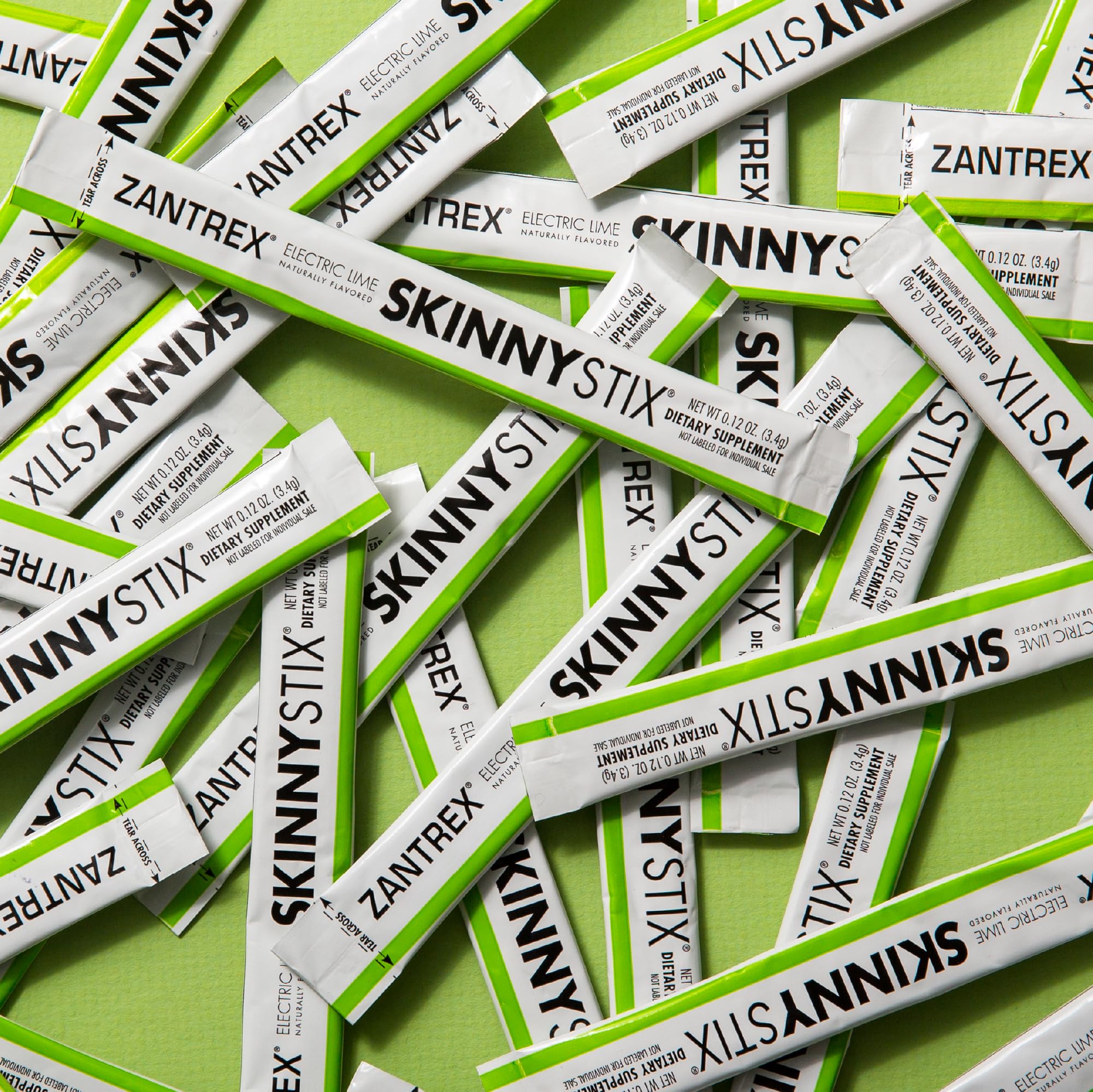 Lifestyle image showing on-the-go use with SkinnyStix Lime packets