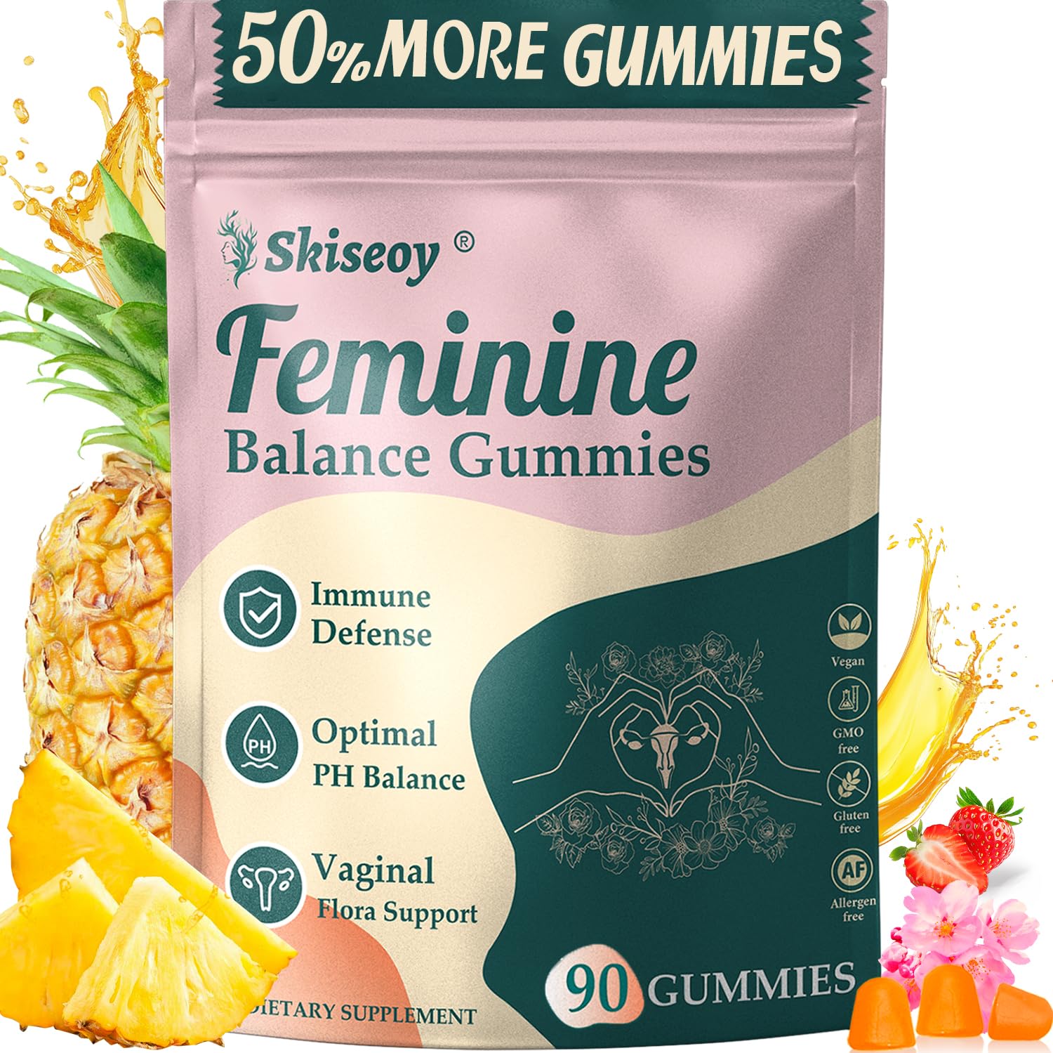 Hero image for Skiseoy Pineapple Gummies for Women pH balance