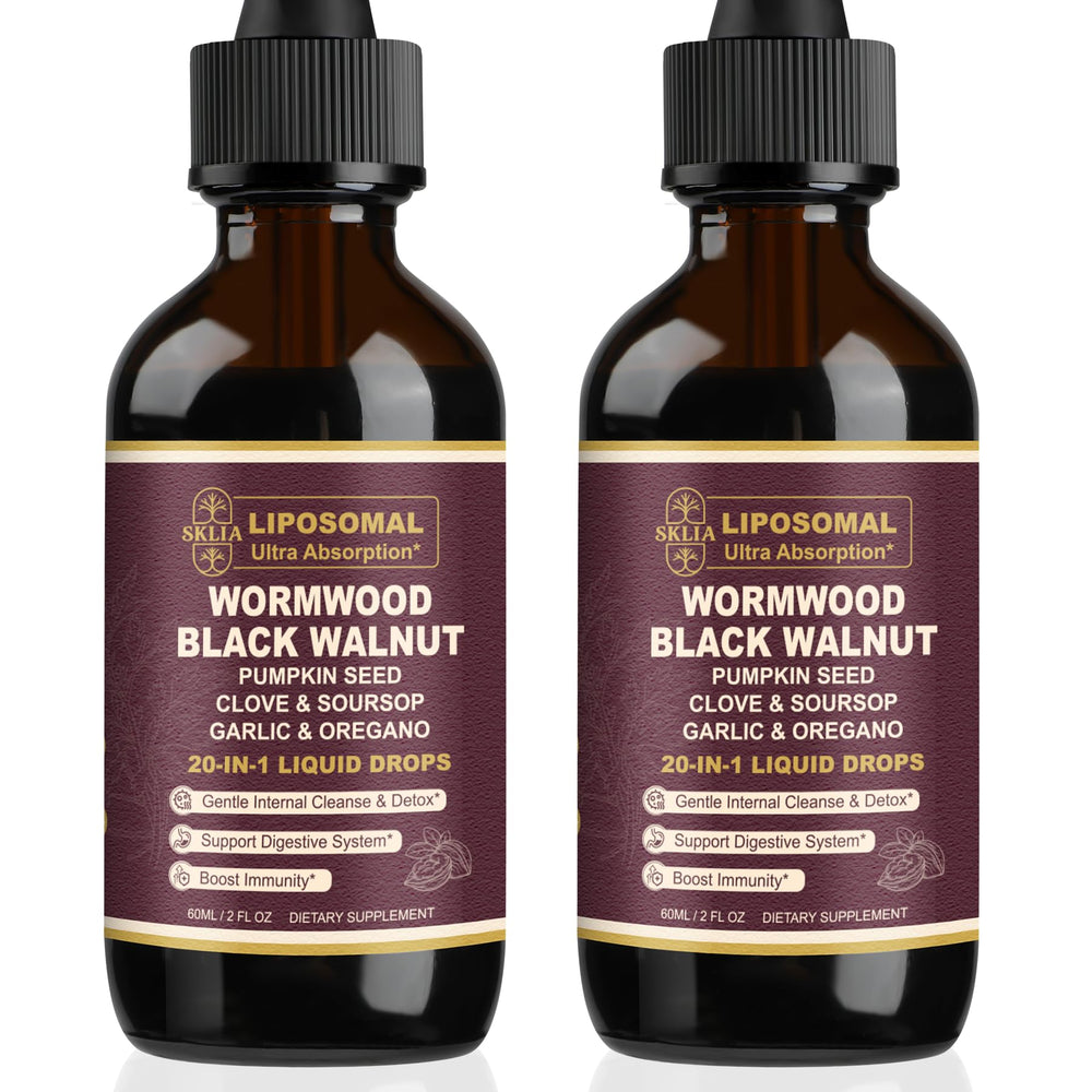 Sklia 20-in-1 Liposomal Wormwood Black Walnut Drops bottle label