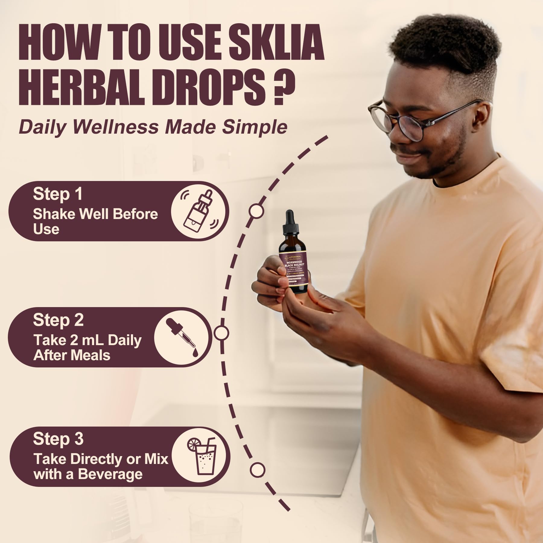 Natural glycerin-based herbal drops with no bitterness