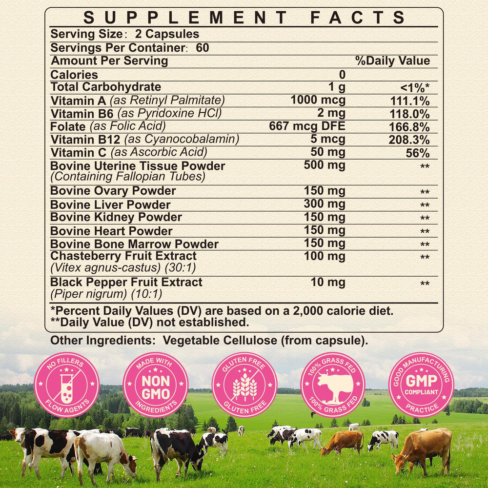 Back label showing supplement facts and ingredients