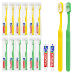 Bulk 20-pack disposable toothbrushes with toothpaste