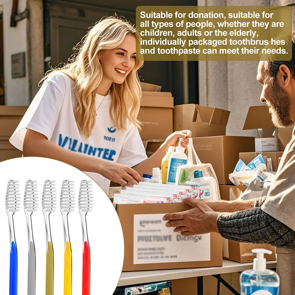 Travel-size toothbrush for hotel, travel, or on-the-go use