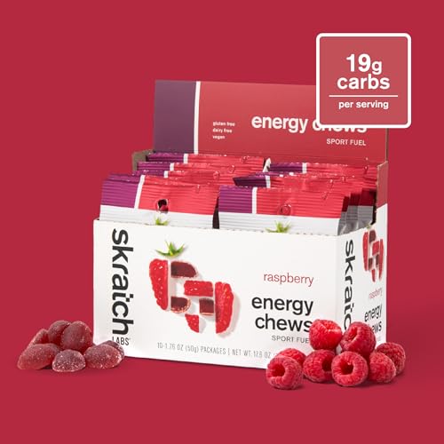 Raspberry energy chews packaging