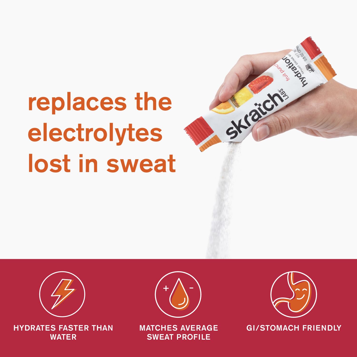 Hydration powder dissolving in water in a bottle