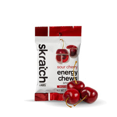 Package of Skratch Labs Energy Chews Sour Cherry flavor 10-pack