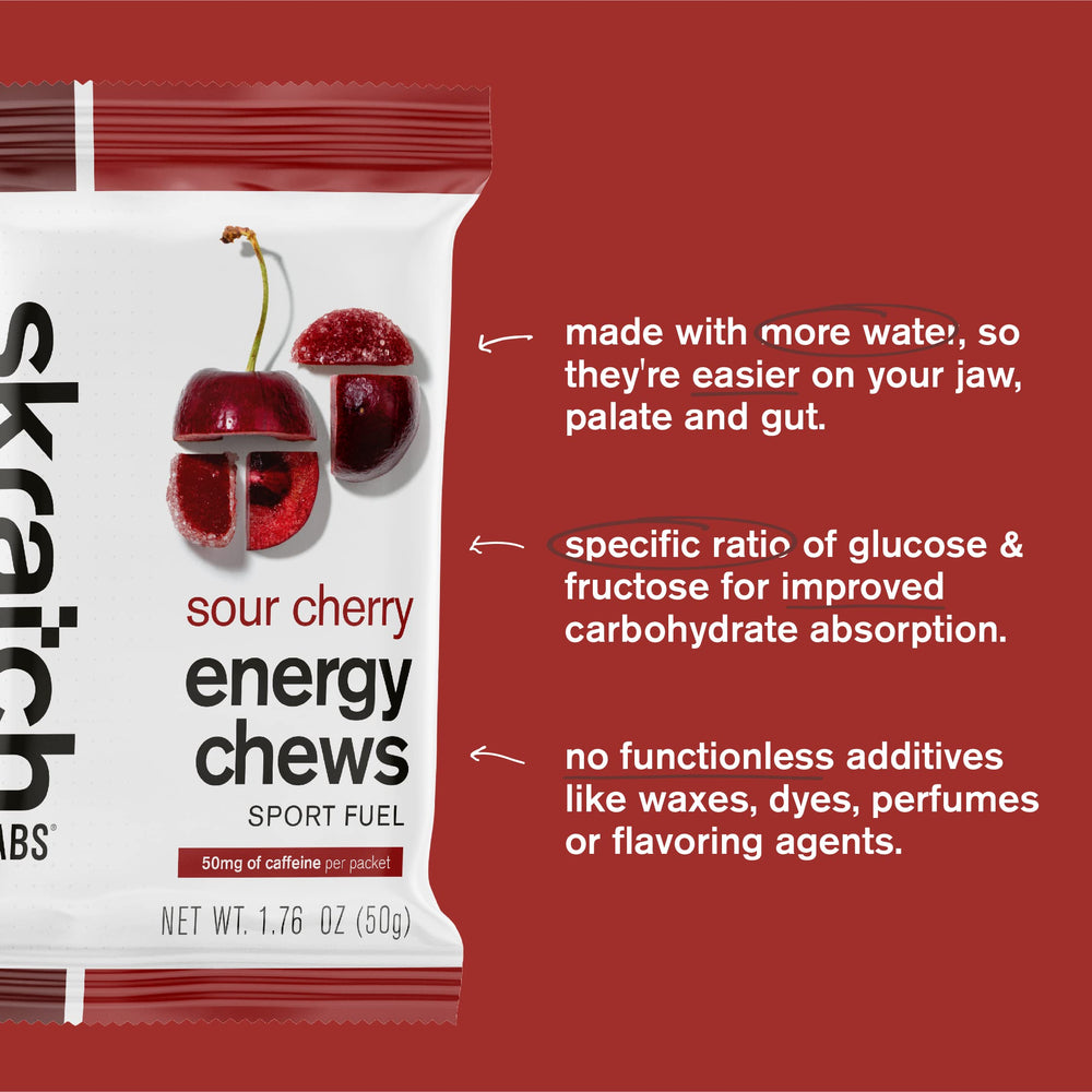 No artificial sweeteners or colors label on Skratch Labs Energy Chews