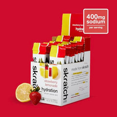 Skratch Labs Hydration Packets Strawberry Lemonade 20ct packaging back