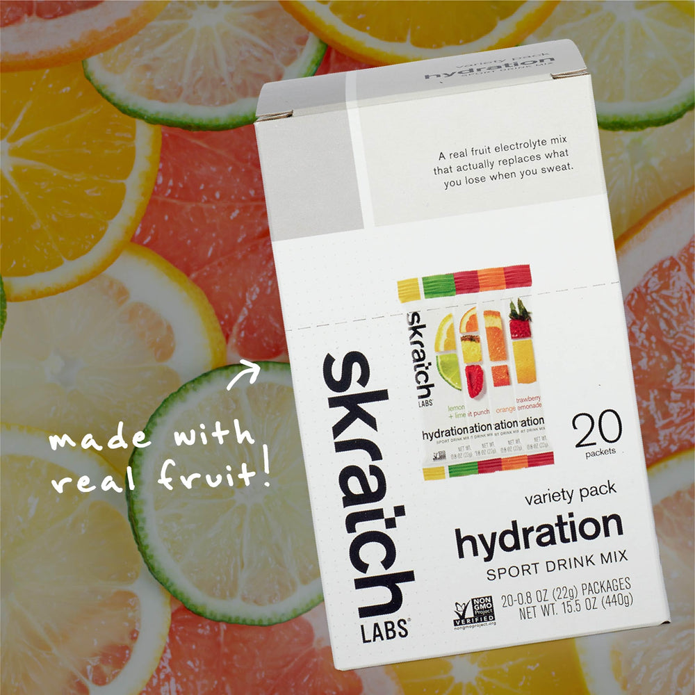 Skratch Labs logo with hydration packets 디자인