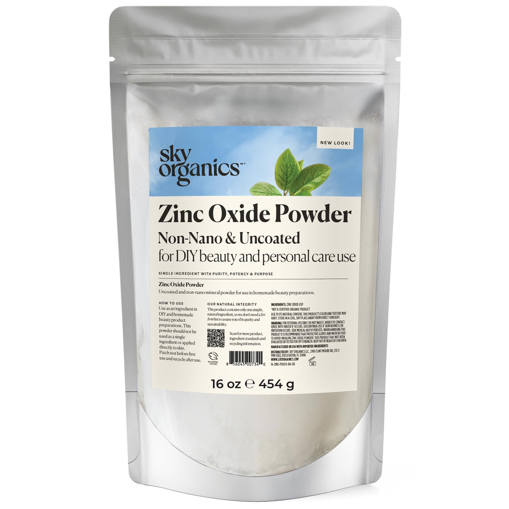 Sky Organics zinc oxide powder 16 oz in resealable bag