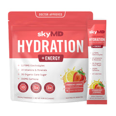 SkyMD Hydration + Energy box front view